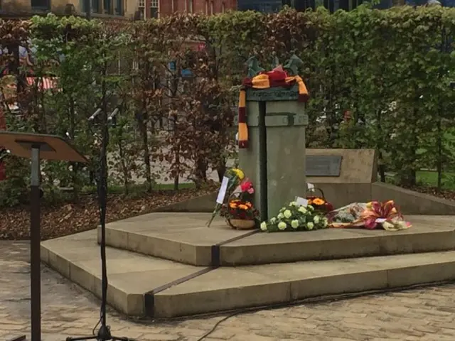 People gathering at remembrance