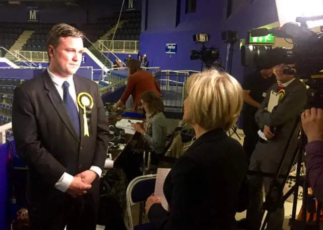 SNP MSP Tom Arthur, being interviewed by Sally McNair