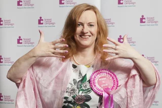 Joan McAlpine helps the breast cancer campaign