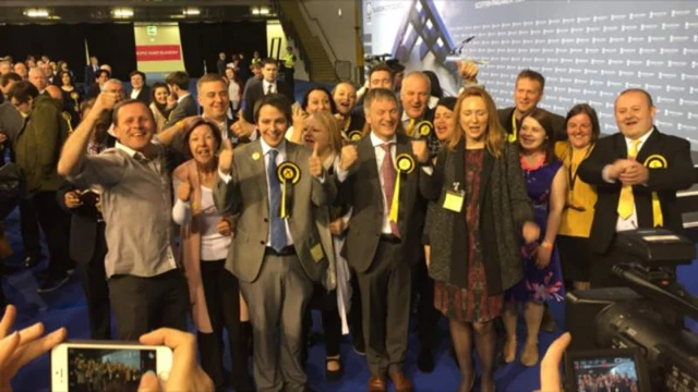 Ivan McKee and colleagues celebrate winning Glasgow Provan