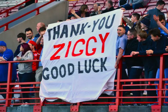 Accies fans show their appreciation for Ziggy Gordon