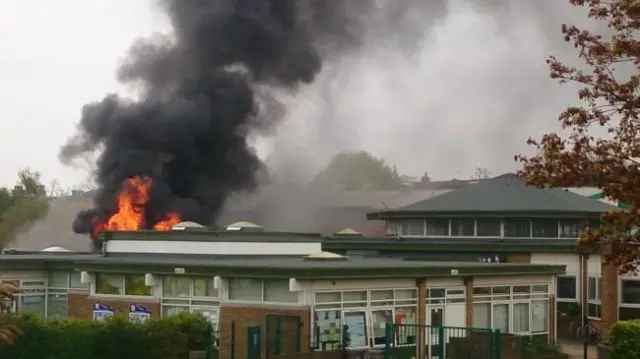 school on fire