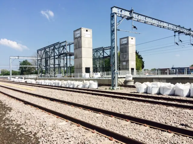 Chesterton train station being built