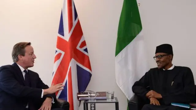 David Cameron and Nigeria's President Buhari