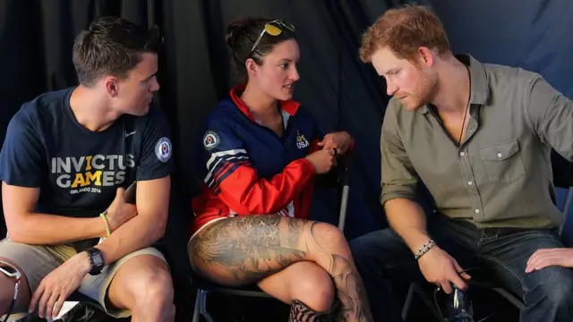 Prince Harry with USA Invictus team member Elizabeth Marks