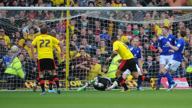 Troy Deeney v Leicester