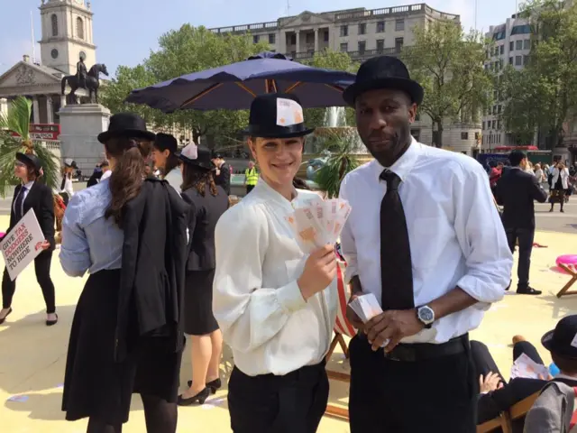 Activists at Trafalgar Square