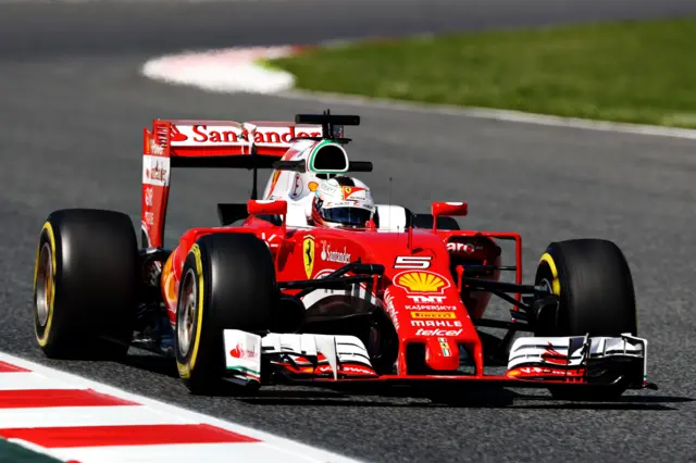 Sebastian Vettel competing in first practice