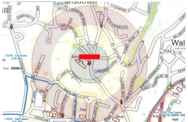 Bomb map in Bath