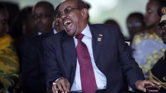 Sudan's President Omar al-Bashir at the swearing-in ceremony for President Museveni in Uganda