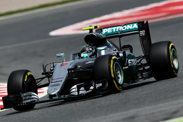 Nico Rosberg in the Mercedes at Barcelona