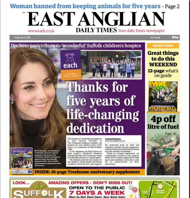 Front page of the EADT