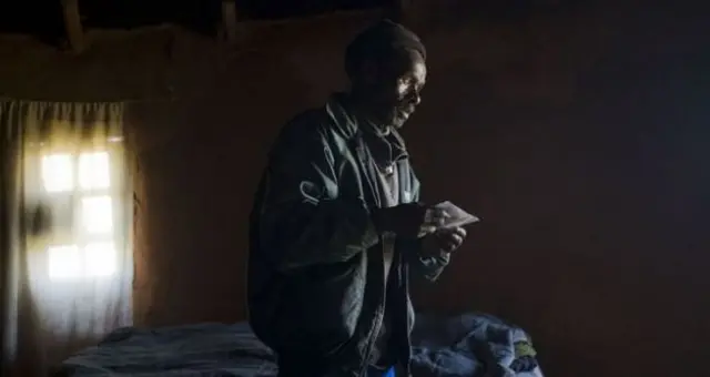 A gold miner with silicosis in South Africa