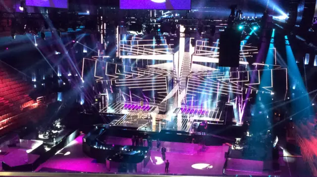 Eurovision stage during rehearsal