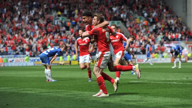 Barnsley celebrating