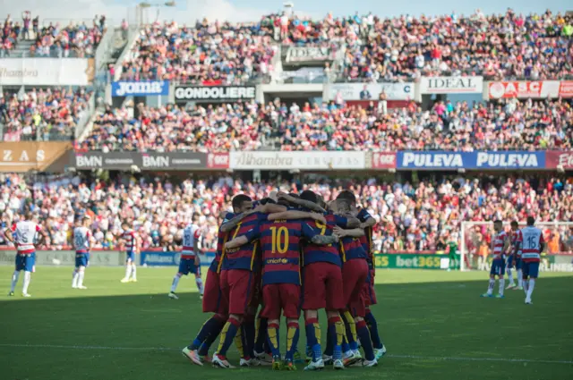 Barcelona celebrate their title win