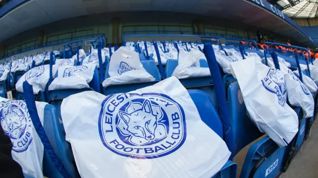 Leicester bags in the away end at Stamford Bridge