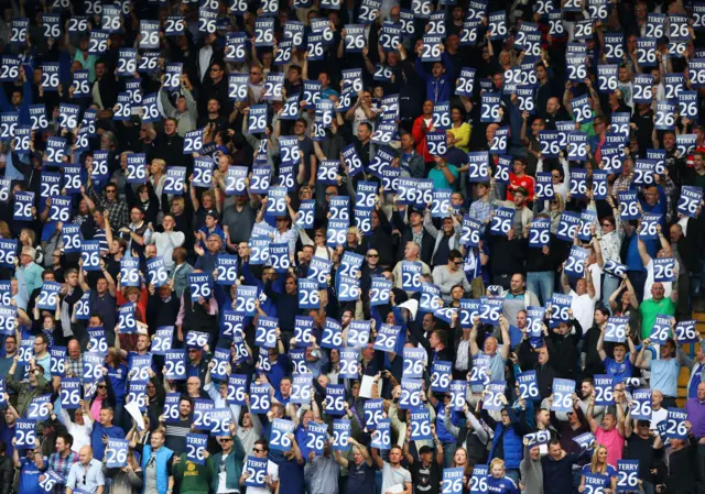 Chelsea fans display John Terry's shirt number