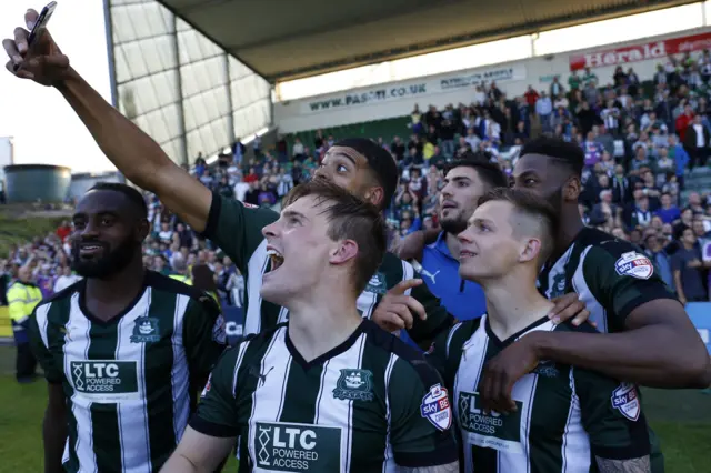 Plymouth players take a selfie