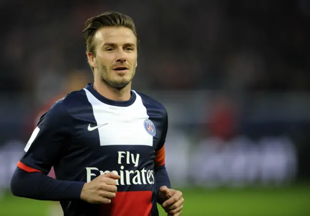 David Beckham in action for PSG