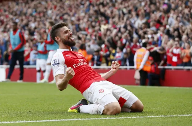 Olivier Giroud scored Arsenal's second