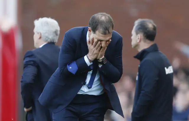 West Ham manager Slaven Bilic couldn't disguise his frustration