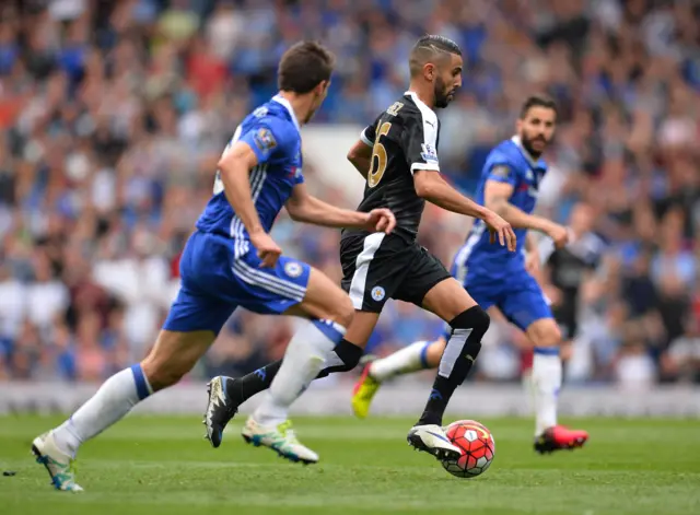 Leicester's Riyad Mahrez has not sparked into life today