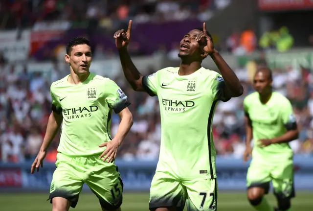 Kelechi Iheanacho celebrates