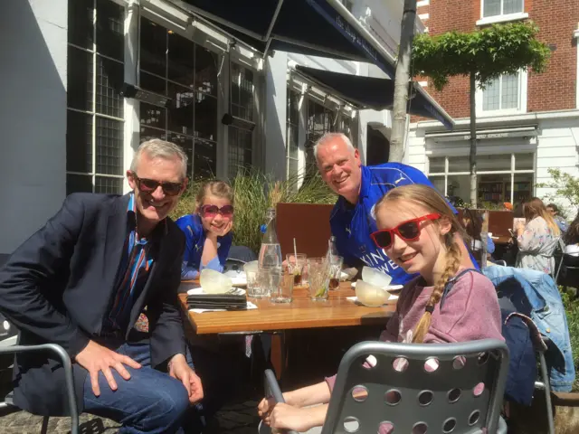 From left to right: Jeremy Vine, Charlotte and Colin Hood, Martha Vine