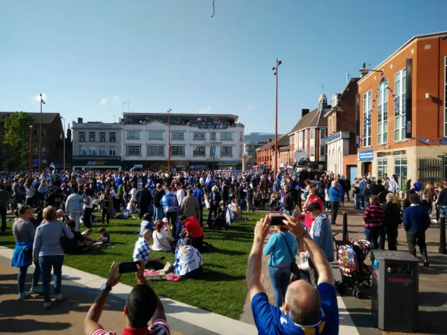 Fans in Jubilee Square