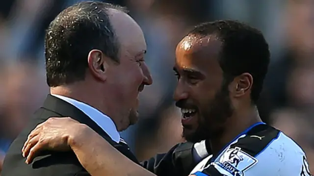 Andros Townsend (right) with Newcastle manager Rafael Benitez