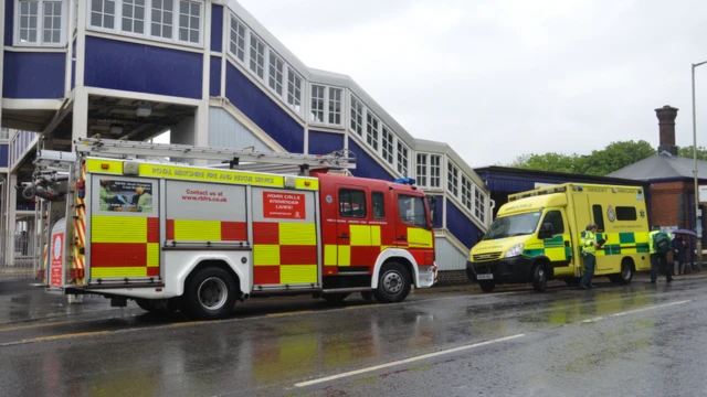 Fire crews at Twyford station