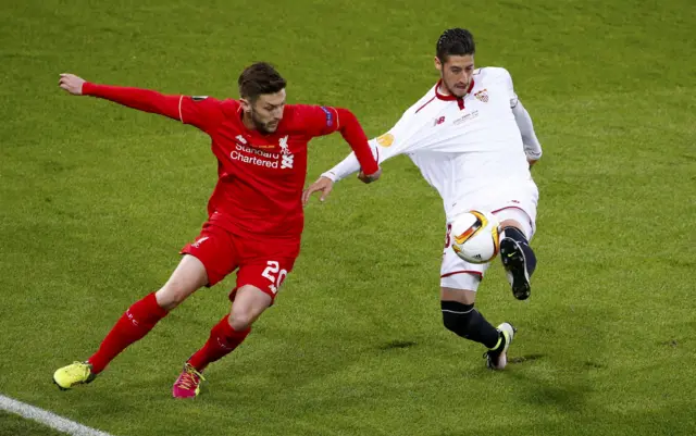 Adam Lallana is challenged