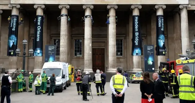 Greenpeace protesters climb the British Museum