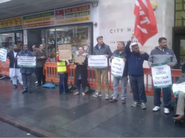 RMT union members protesting