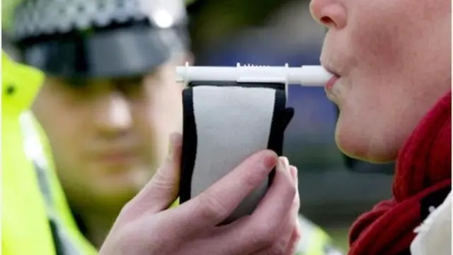 Person being breathalysed