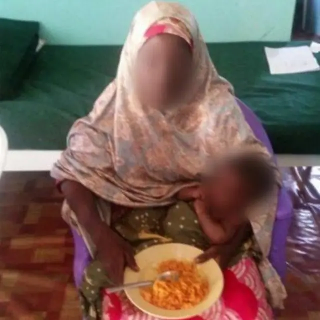 Amina was found with a four-month-old baby