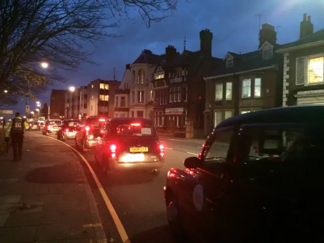 Taxi protest in Leicester