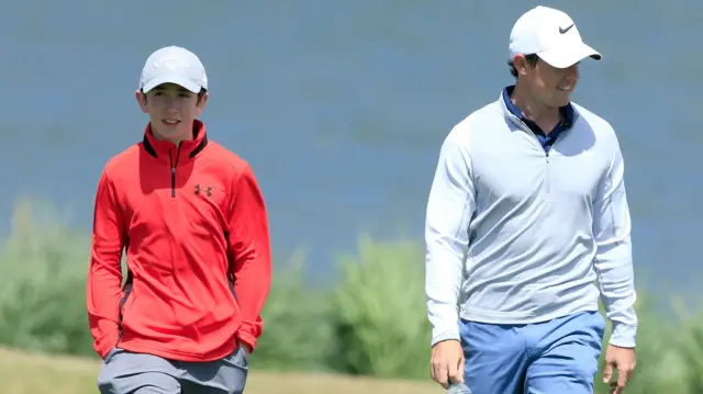 Tom McKibbin and Rory McIlroy