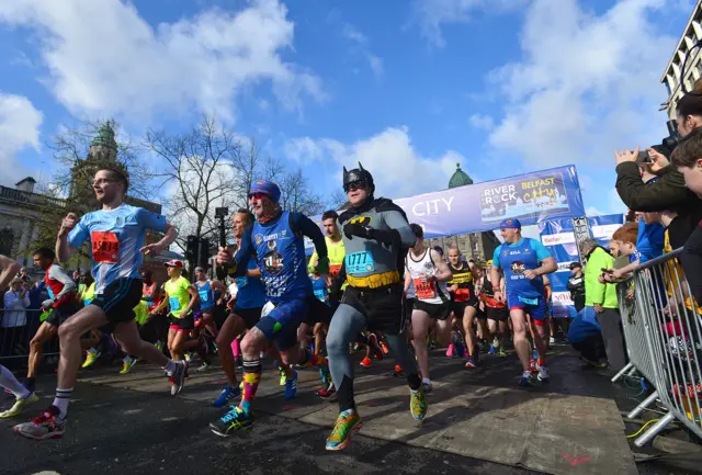 Runners in the Belfast City Marathon