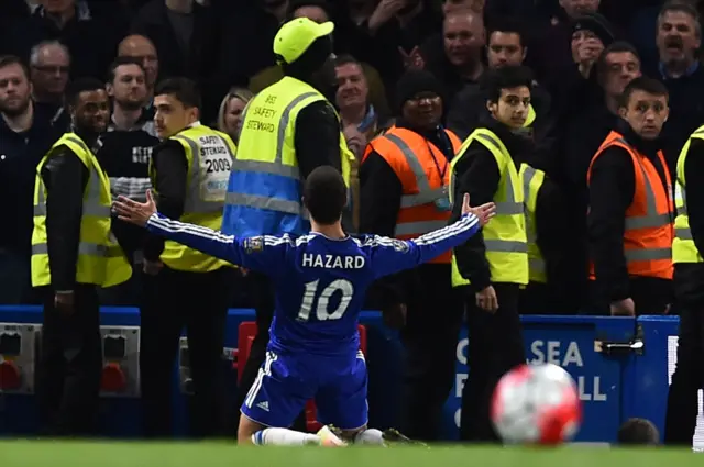 Eden Hazard celebrates