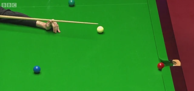 Mark Selby misses the red