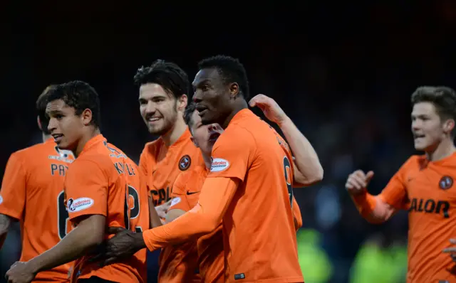 Edward Ofere celebrates his goal