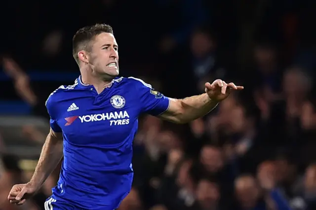 Gary Cahill celebrates