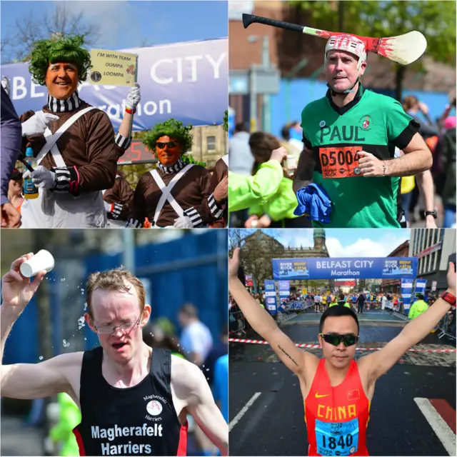 Runners in the Belfast City Marathon