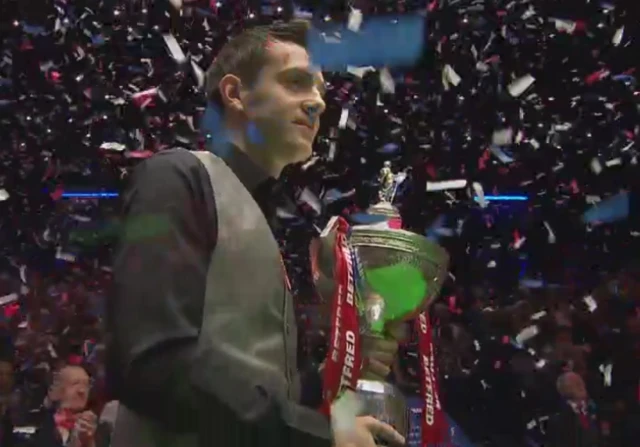 Mark Selby with the trophy