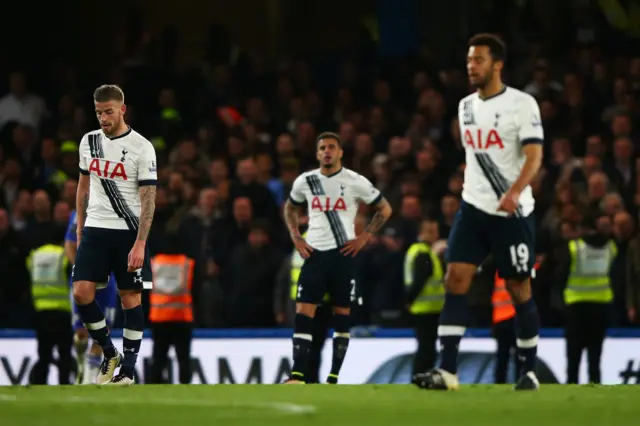 Tottenham look on dejected