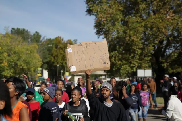 Protesters at Fort Hare