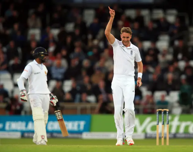 Stuart Broad celebrates