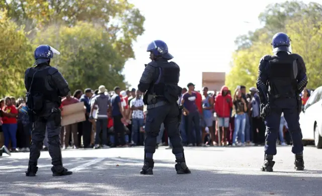 Protesters at Fort Hare